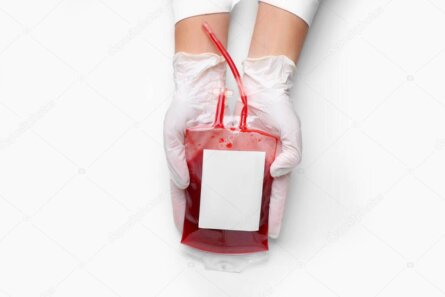 Blutkonserve mit RFID-Transponder im Klinikdepot